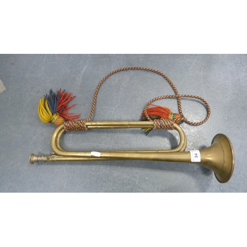 84 - Brass military bugle.