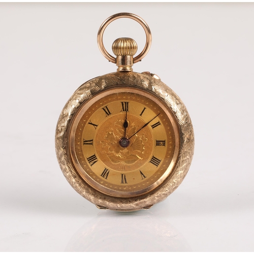 88 - 9ct gold ladies pocket watch, 20.3g