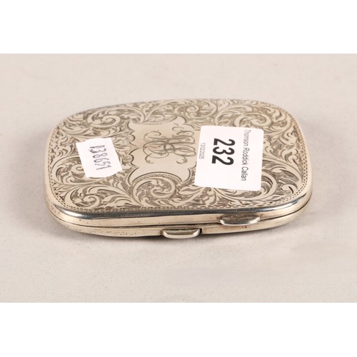 232 - Silver cigarette case Birmingham 1915, 87g