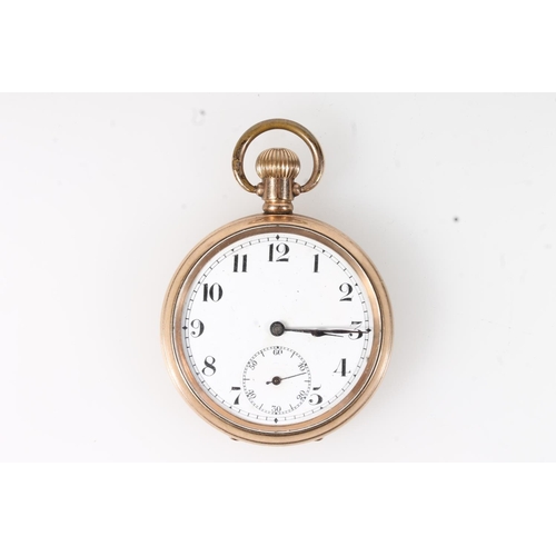 544 - Gold plated open faced pocket watch.