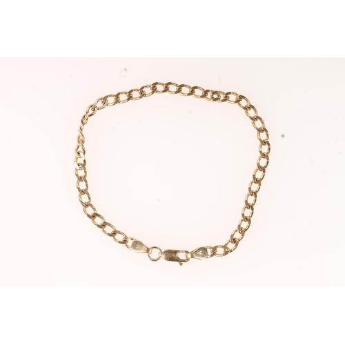 549 - 9ct gold flattened curb link bracelet, 4.9g.