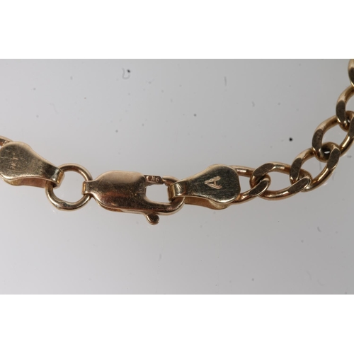 549 - 9ct gold flattened curb link bracelet, 4.9g.