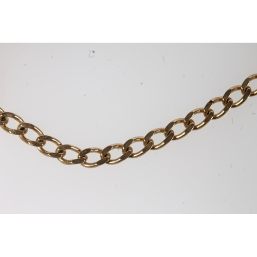 549 - 9ct gold flattened curb link bracelet, 4.9g.