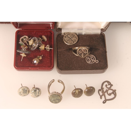 584 - Collection of silver and other costume jewellery, necklaces, brooches, earrings etc.