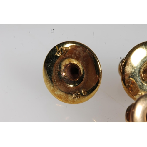 591 - Four Victorian 9ct gold dress studs, 3.6g.