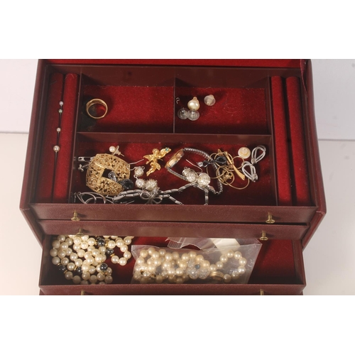 630 - A collection of costume jewellery, faux pearls, ladies wristwatch, bracelet etc.