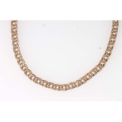 640 - 9ct gold fancy link necklace, 14.4g.