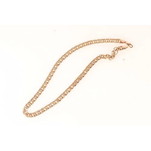 640 - 9ct gold fancy link necklace, 14.4g.