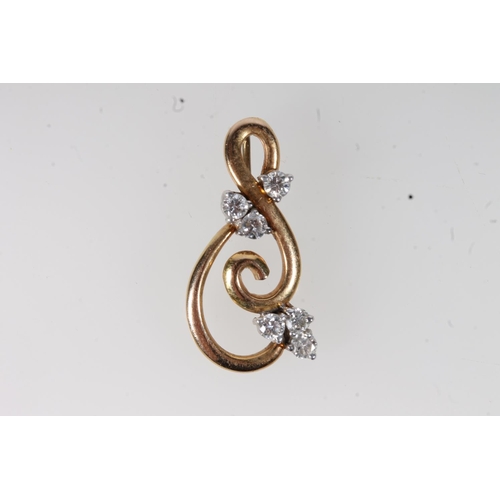 644 - 14ct gold diamond set pendant, 1.7g.