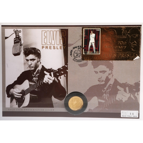 360B - The Elvis Presley Gold Coin Presentation Cover, Westminster coins, one of an edition of 50