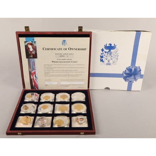 93 - Predecimalisation Coins collection in presentation box with certificates