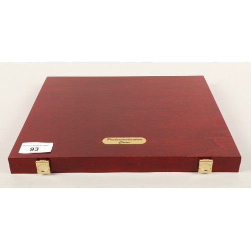 93 - Predecimalisation Coins collection in presentation box with certificates