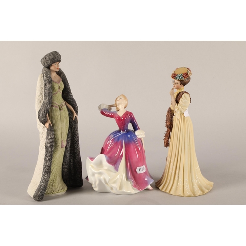 207 - Three figures to include Royal Doulton Melissa HN2467, Capodimonte and a Wedgwood figure Natasha (3)