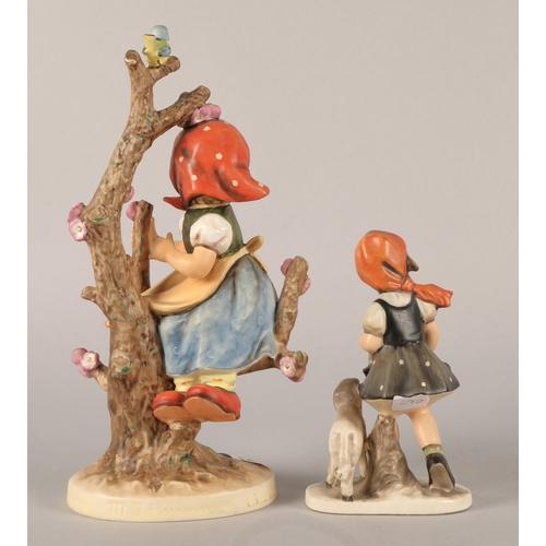 212 - Hummel figure Girl in a tree 26cm and another similar (2)