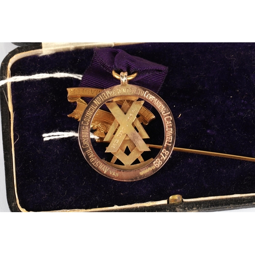 53 - 9ct gold masonic jewel in presentation case, Ayr St. Paul Cryptic Council No.18, approx. weight of p... 