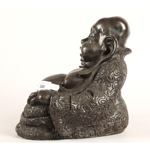 246 - Bronzed resin buddha. 23cm