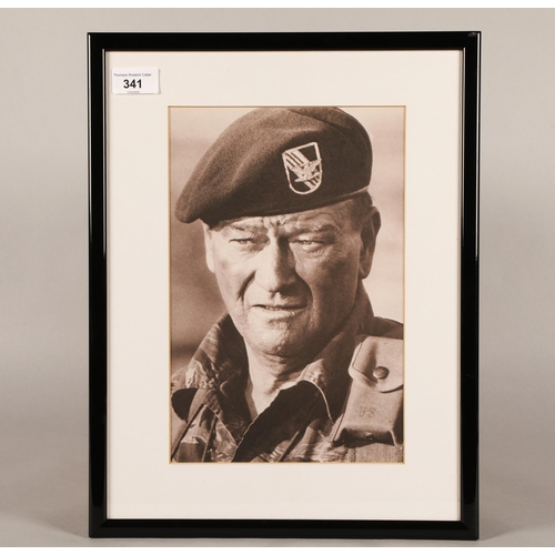 341 - Commemorative John Wayne Armed Forces replica pistol and framed print