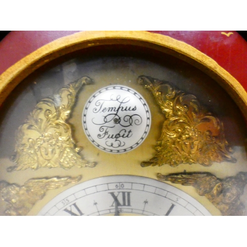 220 - Garrard & Co., of London for Elliott & CoRed Chinoiserie-cased mantel clock engraved with gi... 