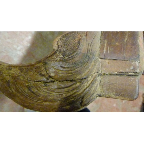 528 - Pair of late Victorian Chippendale revival carver chairs, each with curved rail and pierced splat ba... 