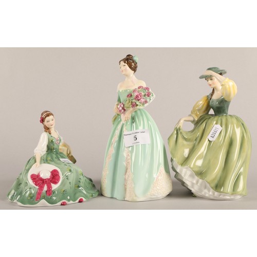 5 - Three Royal Doulton figures, to include 