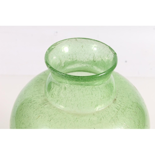 12 - Continental green soda glass vase, 25cm high.