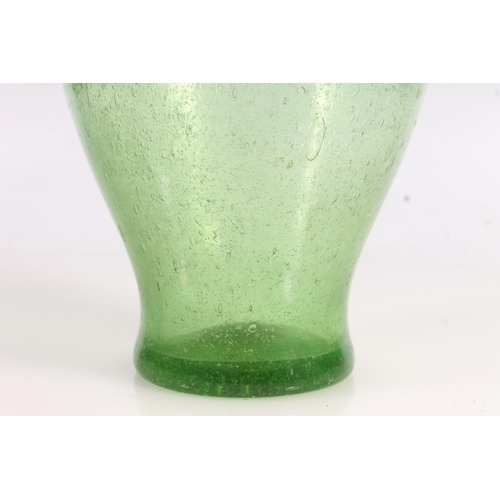 12 - Continental green soda glass vase, 25cm high.