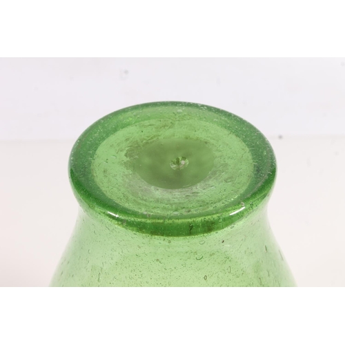 12 - Continental green soda glass vase, 25cm high.