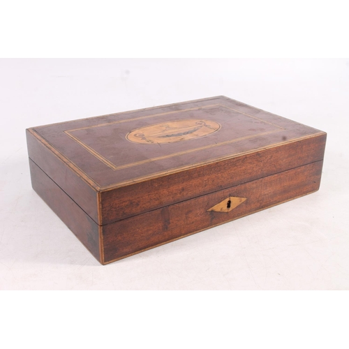 249 - Victorian mahogany and inlaid jewellery box with mirrored section.