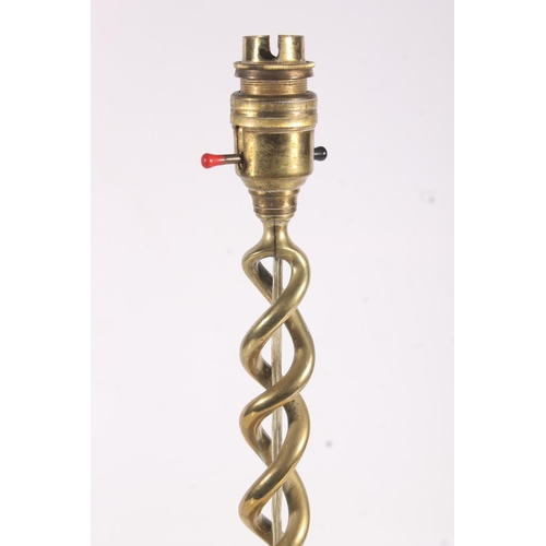 41 - Vintage brass barley twist table lamp, 46cm high.