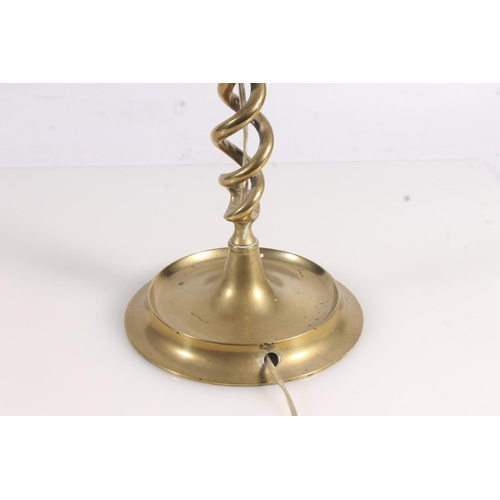 41 - Vintage brass barley twist table lamp, 46cm high.