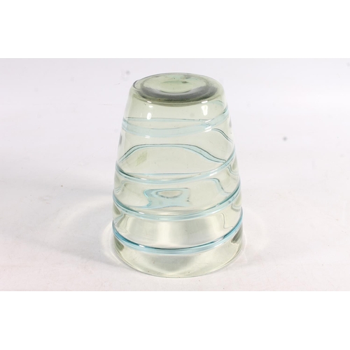 5 - British Studio Art Glass vase with ribbed trail decoration in the manner of Stevens & Williams, ... 