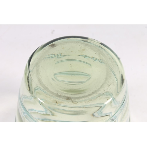 5 - British Studio Art Glass vase with ribbed trail decoration in the manner of Stevens & Williams, ... 