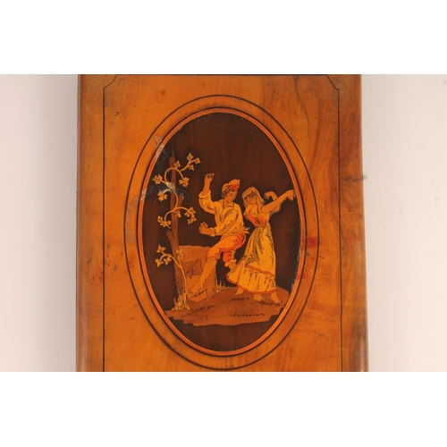 8 - Early 20th century Italian olive wood folding mirror with Sorrento inlaid decoration, 24cm x 16cm.