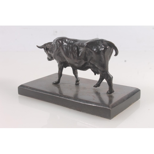 9 - Cast bronze model of a cow, 14cm wide.