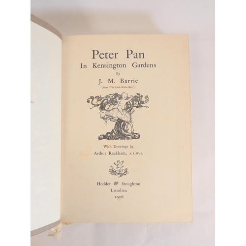 23 - RACKHAM ARTHUR (Illus).  Peter Pan in Kensington Gardens. 50 tipped in col. plates. Quarto... 