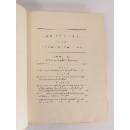 50 - SMITH ADAM.  An Inquiry into the Nature and Causes of the Wealth of Nations. 2 vols. Half title to V... 