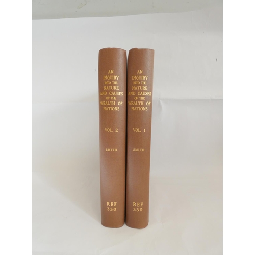 50 - SMITH ADAM.  An Inquiry into the Nature and Causes of the Wealth of Nations. 2 vols. Half title to V... 