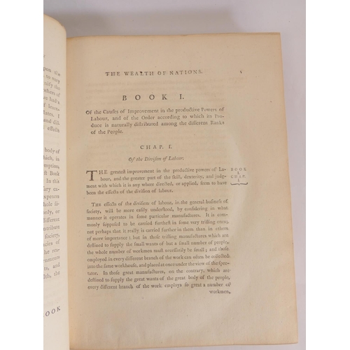 50 - SMITH ADAM.  An Inquiry into the Nature and Causes of the Wealth of Nations. 2 vols. Half title to V... 