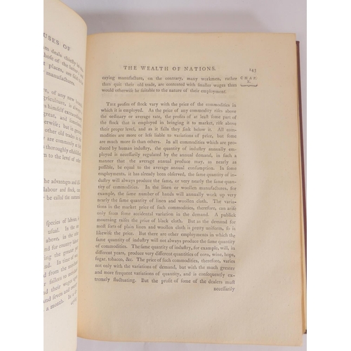 50 - SMITH ADAM.  An Inquiry into the Nature and Causes of the Wealth of Nations. 2 vols. Half title to V... 