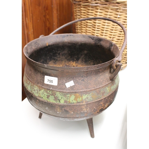 755 - Swing handled cauldron.