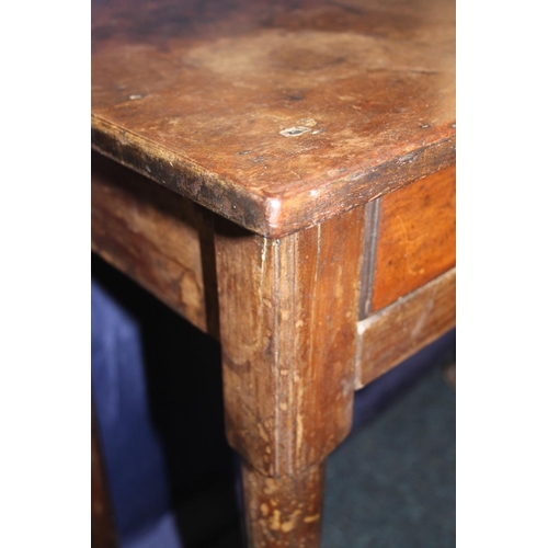 750 - Antique mahogany hall table with single frieze drawer raised on pad feet, 76cm wide.