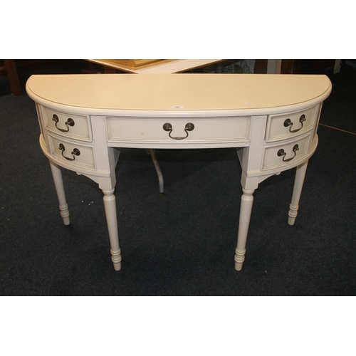 753 - Modern demi lune kneehole dressing table.