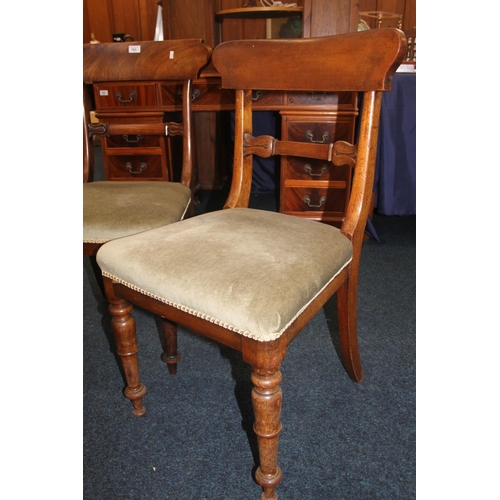 765 - Pair of Victorian mahogany dining chairs and another similar.