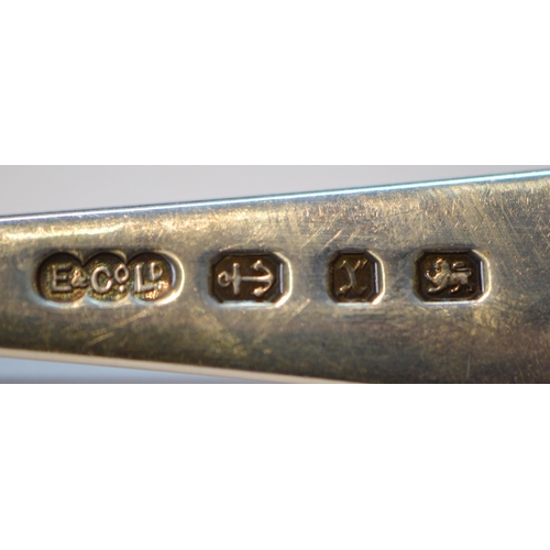 69 - Part suite of near-matching late Victorian crested silver cutlery by Elkington & Co., Birmingham... 