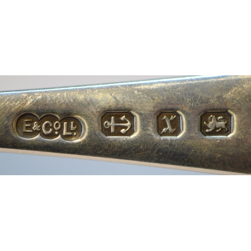 69 - Part suite of near-matching late Victorian crested silver cutlery by Elkington & Co., Birmingham... 