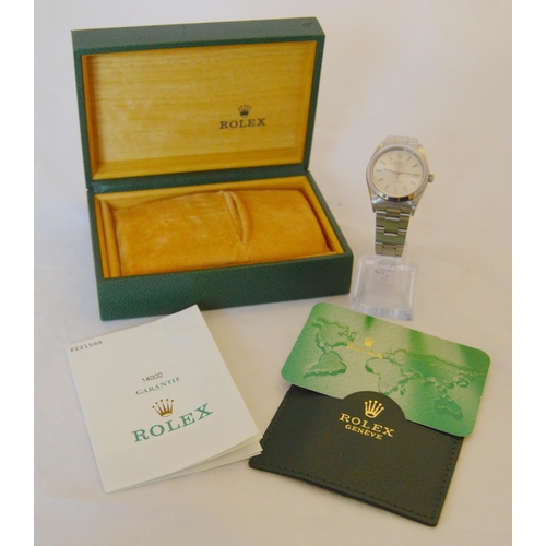 188 - Rolex Oyster Perpetual Air-King Precision gent's wristwatch, the silvered dial with baton indices, s... 