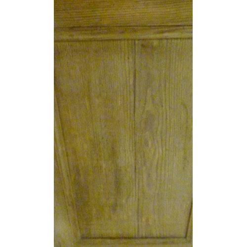 529 - Victorian scumbled pine dresser, the shaped gallery with short drawers above further short drawers a... 
