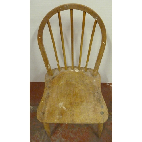 531 - Pair of Ercol elm and beech 'Cowhorn' chairs, 85cm high, and a pair of Ercol 'Quaker' chairs, c. 196... 