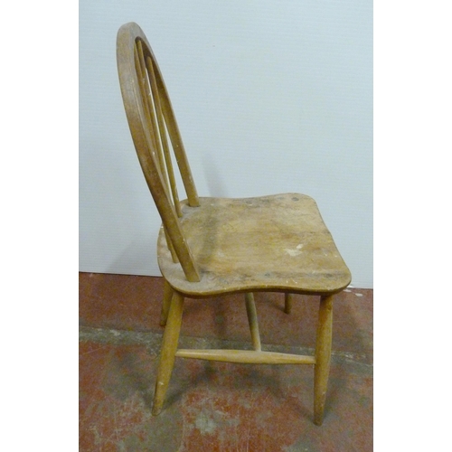 531 - Pair of Ercol elm and beech 'Cowhorn' chairs, 85cm high, and a pair of Ercol 'Quaker' chairs, c. 196... 