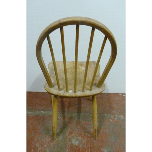 531 - Pair of Ercol elm and beech 'Cowhorn' chairs, 85cm high, and a pair of Ercol 'Quaker' chairs, c. 196... 